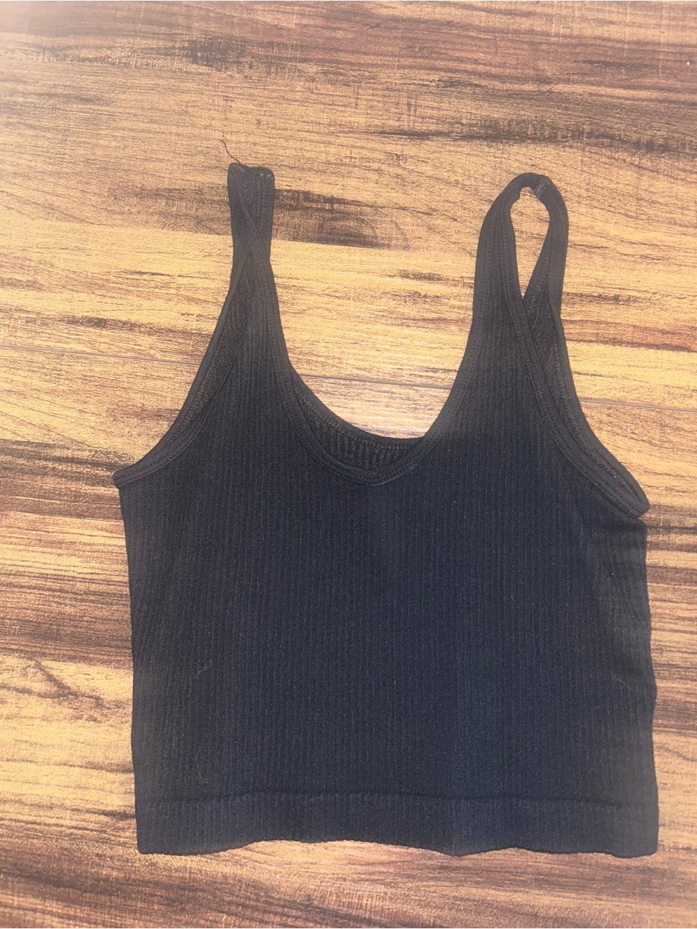 Urban Outfitters Black Ribbed Crop Tank
